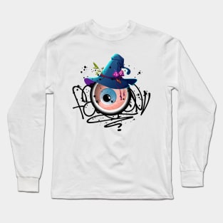 Monster Eye Witch Graffiti Style Long Sleeve T-Shirt